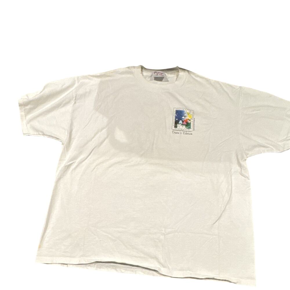 College Lane Dave's Edition White Double-Sided Graphic Tee Crew Neck XL Cotton